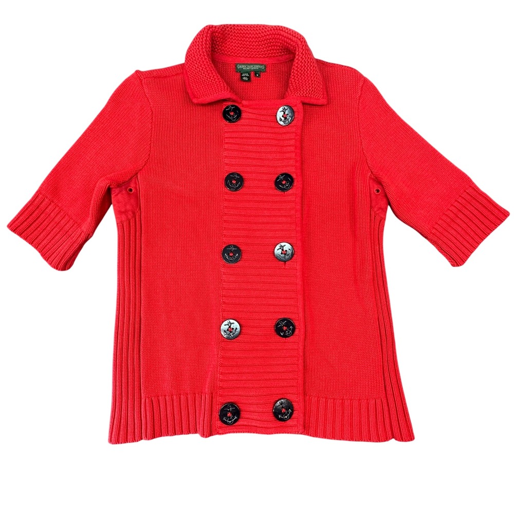 Lauren Jeans Company Ralph Lauren Red Double Breasted Knit Cardigan‎ Sweater  M